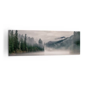 Schilderen op canvas - In reflectie, in de mist - 160x50 cm