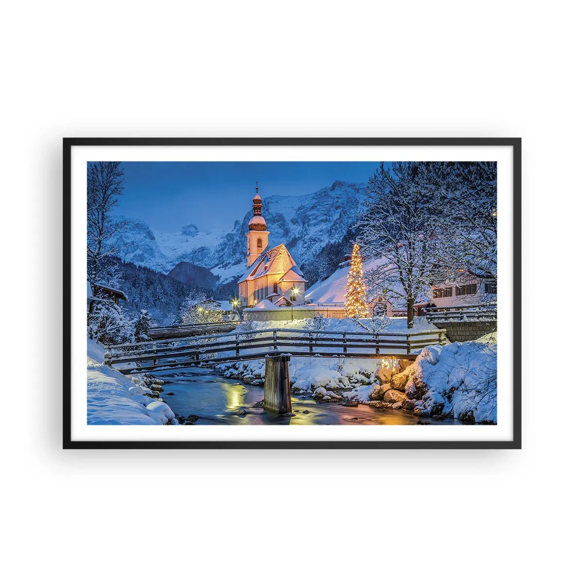 Poster in een zwarte lijst - Kerstgeest - 91x61 cm