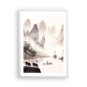 Poster in een witte lijst - Het exotische alledaagse leven van het Oosten - 50x70 cm