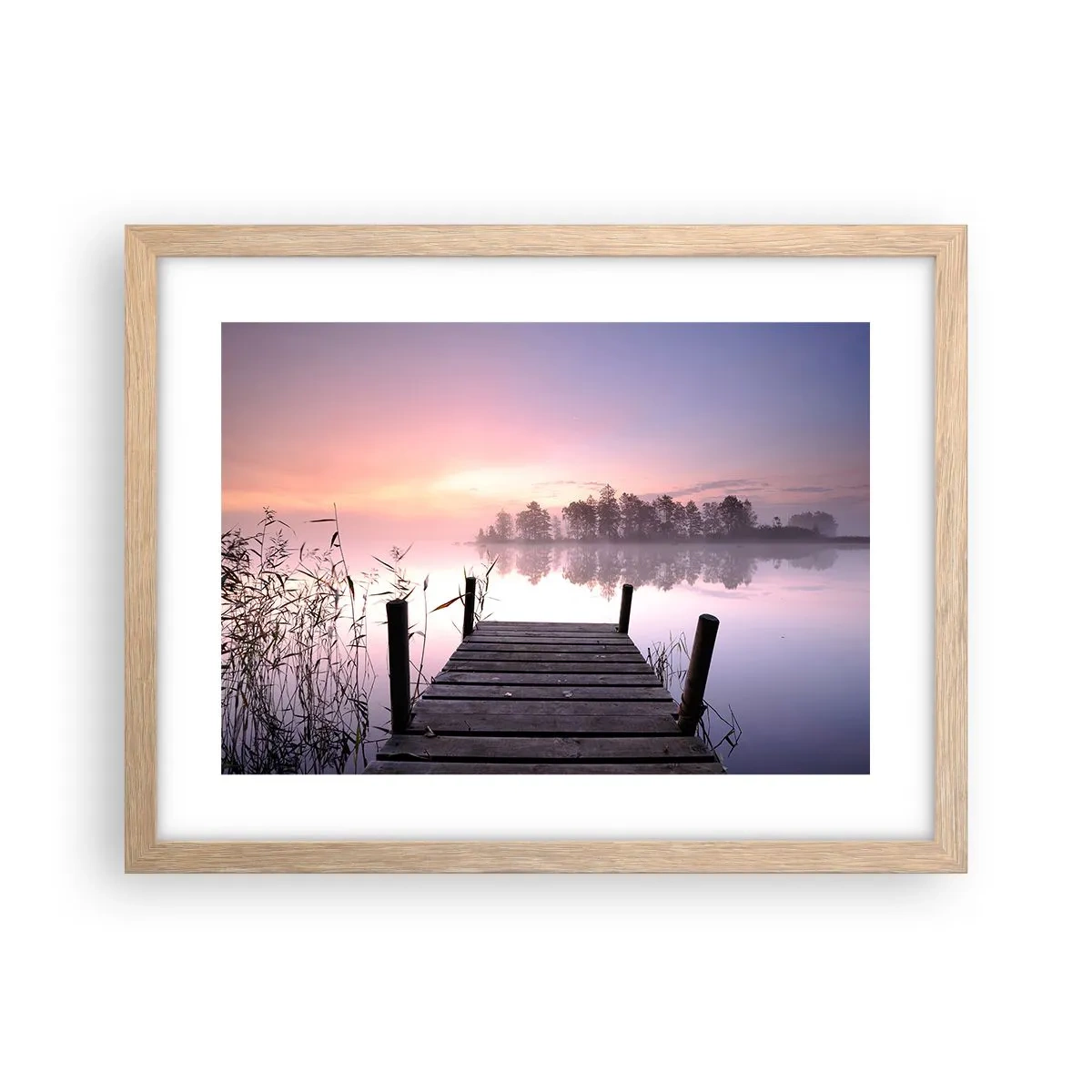 Een poster in een licht eiken lijst - Van de lila mist... - 40x30 cm
