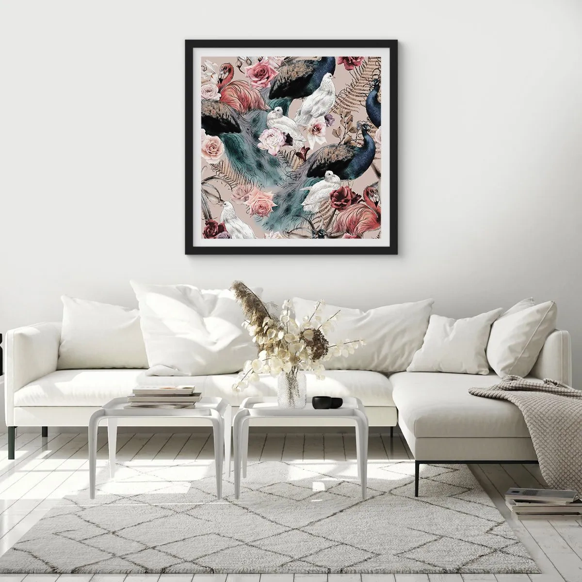 Poster in een zwarte lijst - In de paleistuin - 30x30 cm
