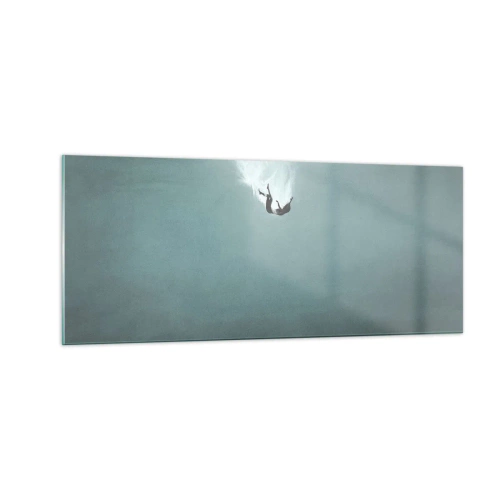 Schilderen op glas - In de armen van de oceaan - 100x40 cm