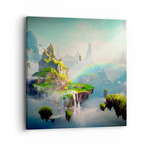 Schilderen op canvas - Midden in de lucht - gelukkige eilanden - 40x40 cm
