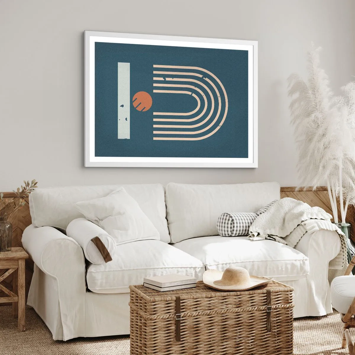Poster in een witte lijst - Geometrie op de granaatappel - 40x30 cm