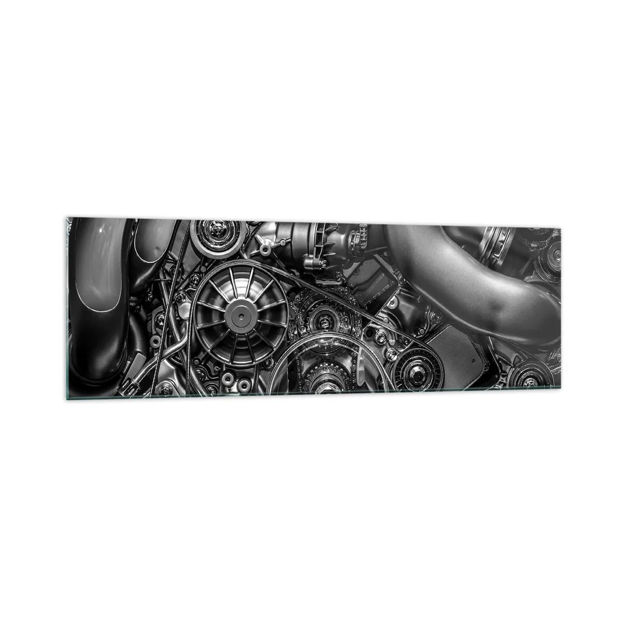 Schilderen op glas - De poëzie van mechanica - 160x50 cm