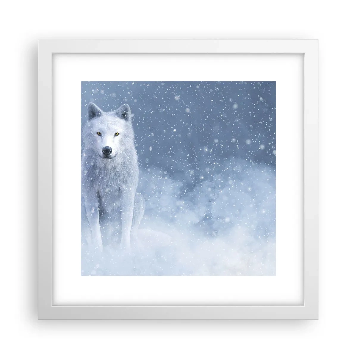 Poster in een witte lijst - In winterse sferen - 30x30 cm