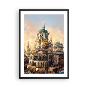 Poster in een zwarte lijst - Monumentale architectuur in warme kleuren - 50x70cm - Stad der steden - Moderne wanddecoratie voor woonkamer en slaapkamer ARTTOR