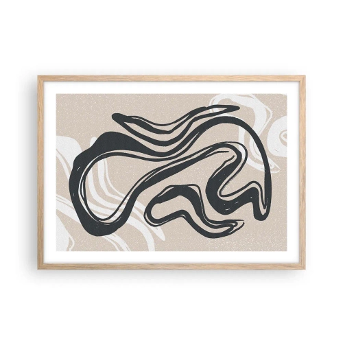 Een poster in een licht eiken lijst - Expressie vermenigvuldigd - 70x50 cm