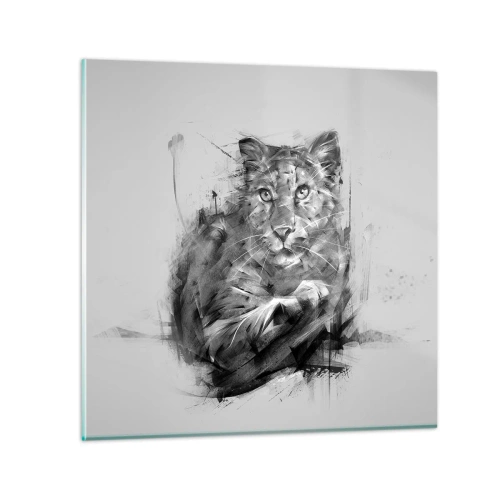 Schilderen op glas - Ja, ik luister aandachtig - 70x70 cm