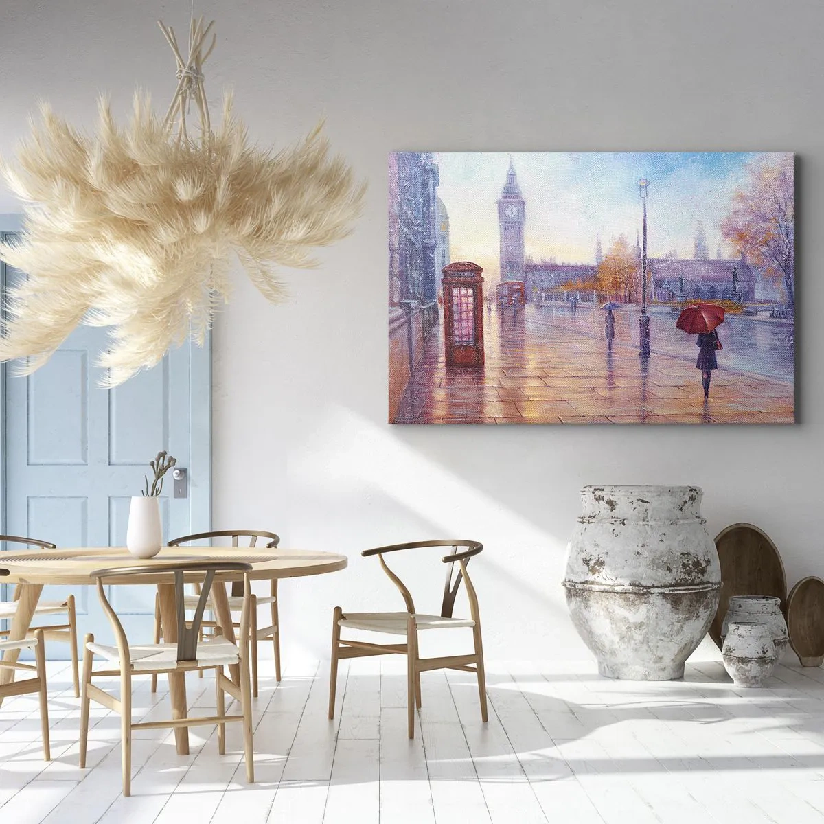 Schilderen op canvas - Herfstdag in Londen - 120x80 cm