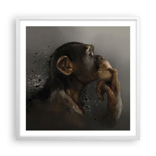 Poster in een witte lijst - Zeker een denker - 60x60 cm
