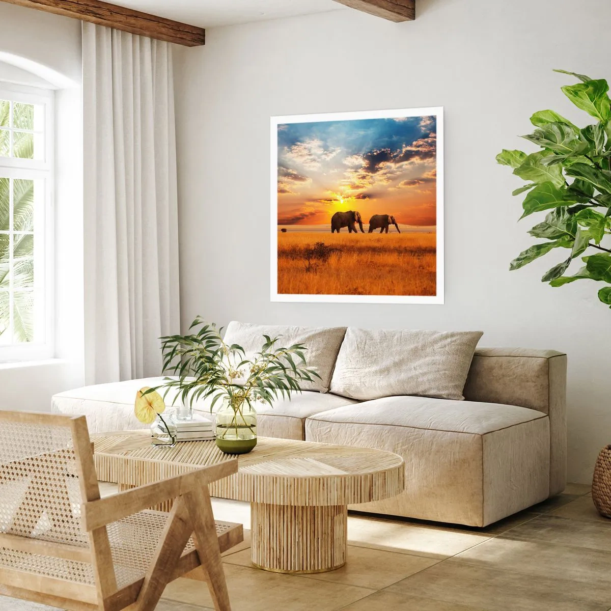 Poster - Familie wandeling - 60x60 cm