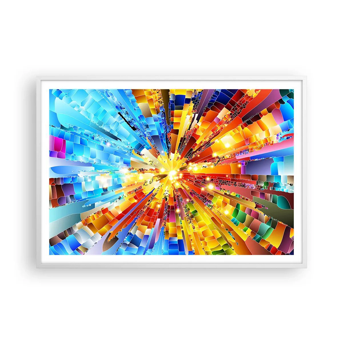 Poster in een witte lijst - In medias res - 100x70 cm