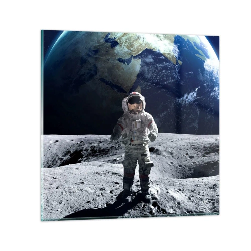 Schilderen op glas - Groetjes van de maan - 30x30 cm