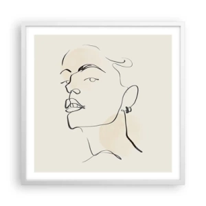 Poster in een witte lijst - Een trotse blik - 60x60 cm