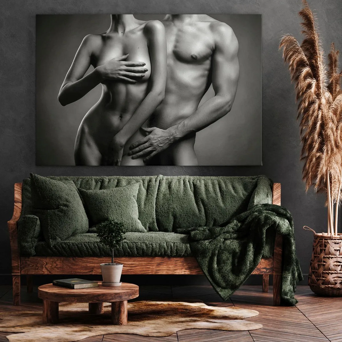 Schilderen op canvas - Adam en Eva - 120x80 cm