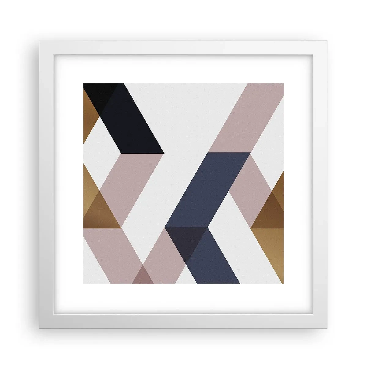 Poster in een witte lijst - Vlakken en hoeken - 30x30 cm