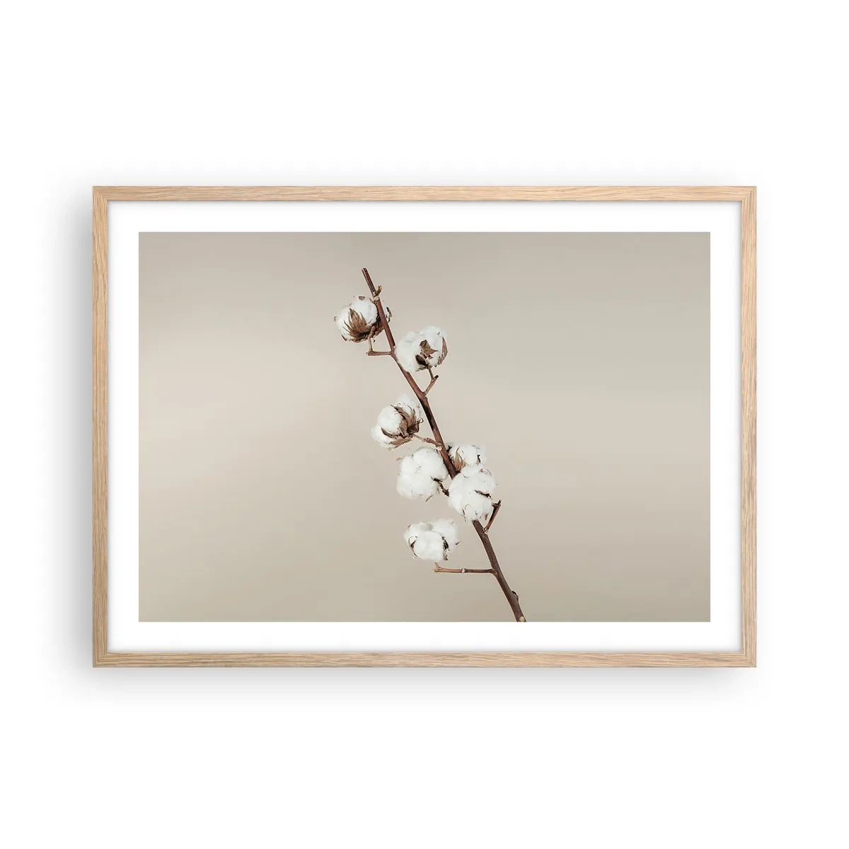 Een poster in een licht eiken lijst - Aan de bron van zachtheid - 70x50 cm