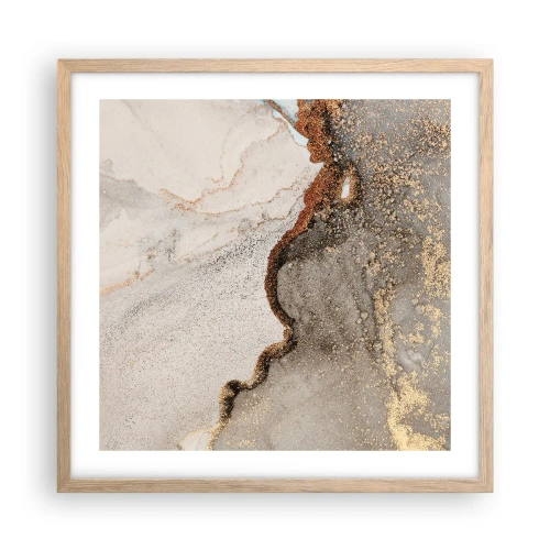 Een poster in een licht eiken lijst - Op de grens van kleuren - 50x50 cm