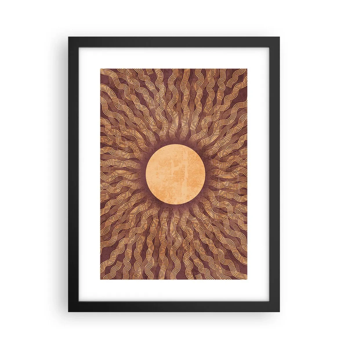 Poster in een zwarte lijst - Zon icoon - 30x40 cm