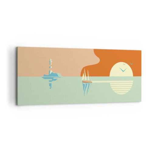 Schilderen op canvas - Het perfecte zeelandschap - 100x40 cm