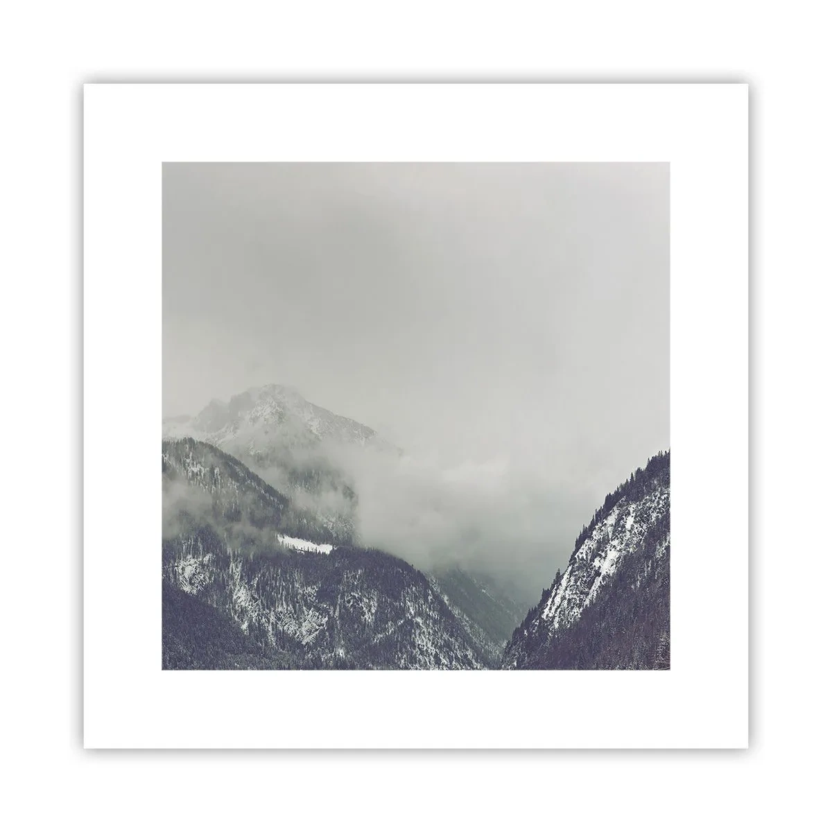 Poster - Mistige vallei - 30x30 cm
