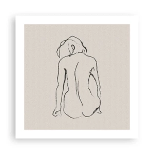 Poster - Naakt meisje - 50x50 cm