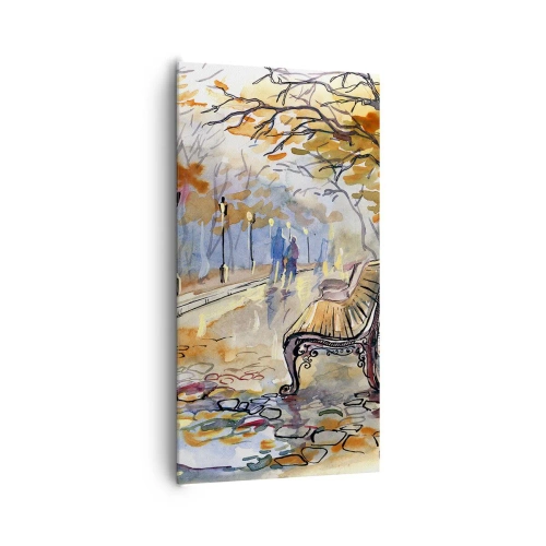 Schilderen op canvas - Samen wandelen in de herfst - 65x120 cm