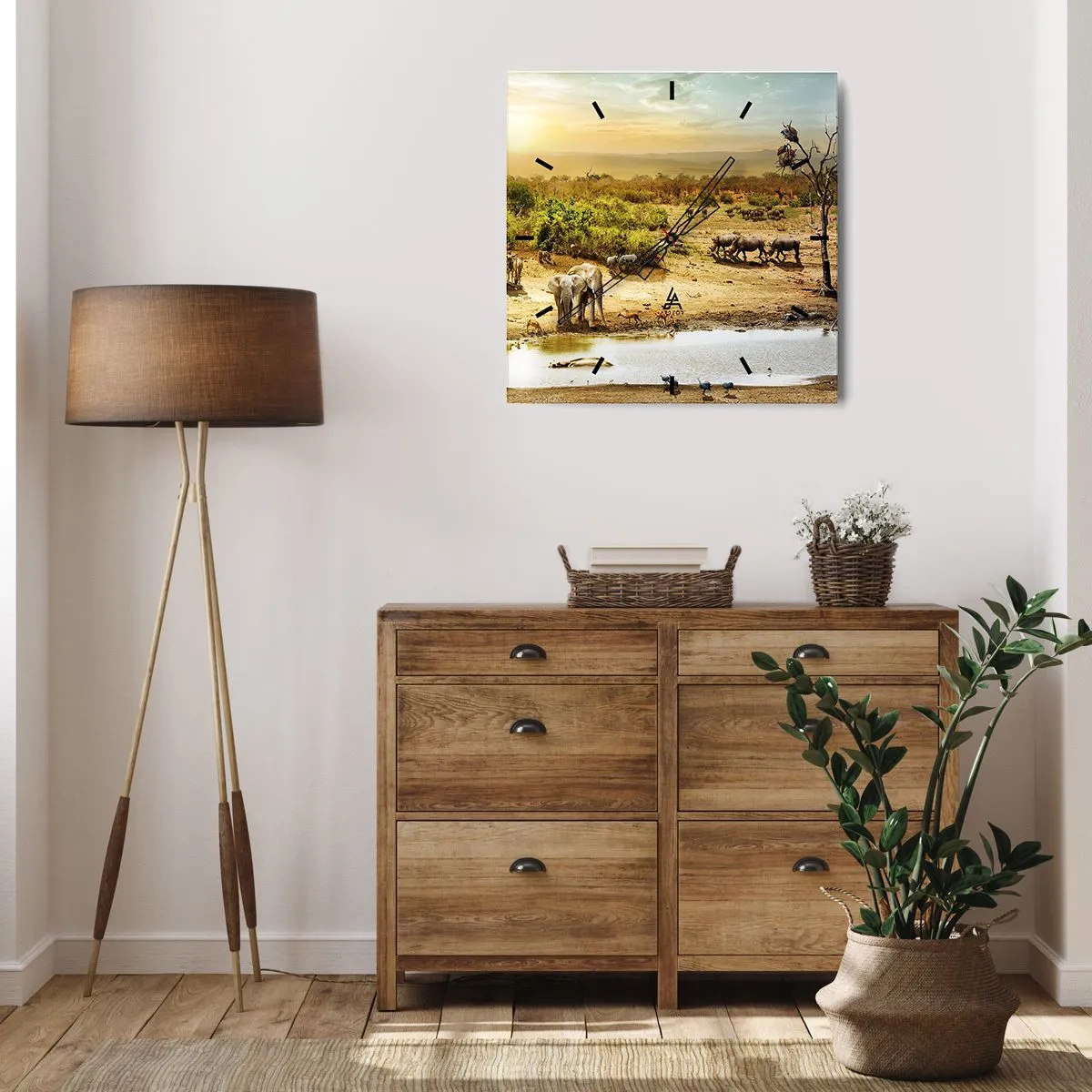 Wandklok - Klok - "Er stroomde een rivier uit Eden …" - 30x30 cm