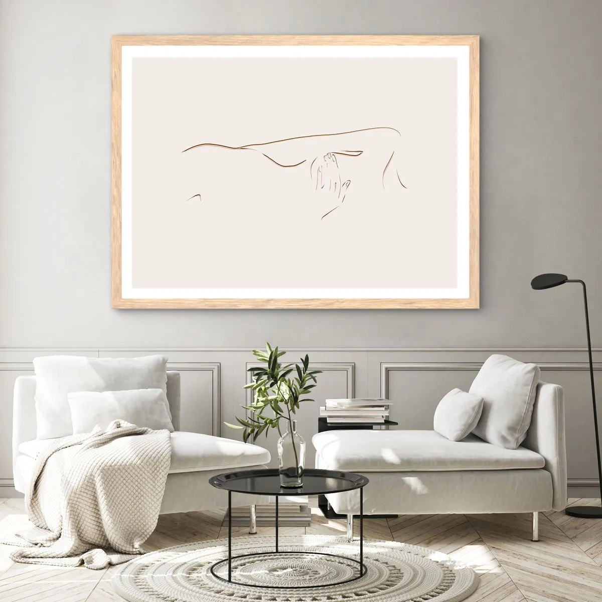 Een poster in een licht eiken lijst - De vorm van verlangen - 40x30 cm