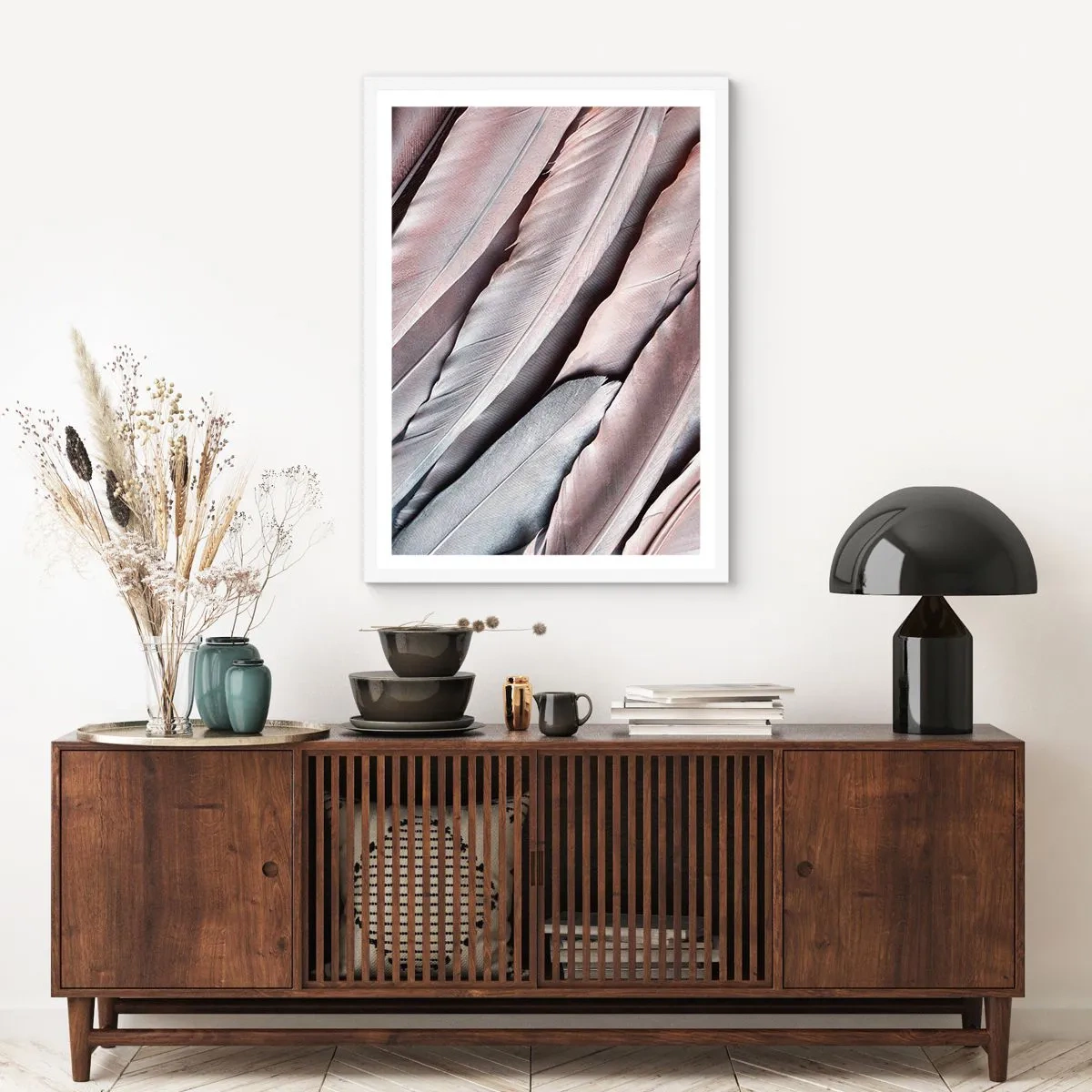 Poster in een witte lijst - In roze zilver - 70x100 cm