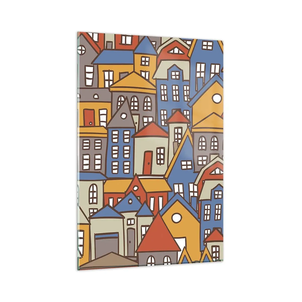 Schilderen op glas - Achter het huis is een huis - 80x120 cm
