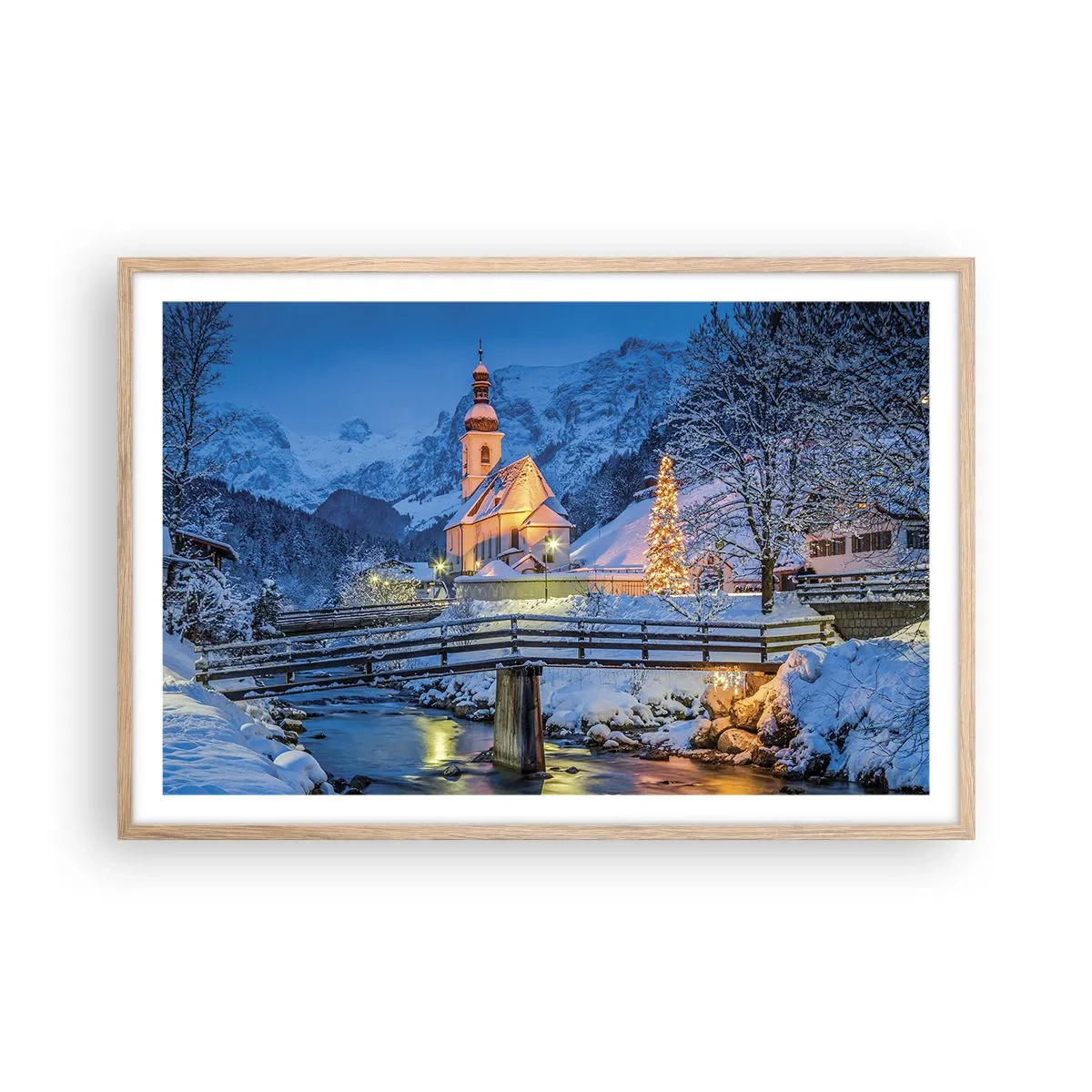 Een poster in een licht eiken lijst - Kerstgeest - 91x61 cm