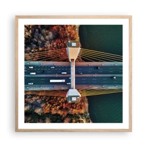 Een poster in een licht eiken lijst - BEYOND the waters, beyond the forest - 60x60 cm