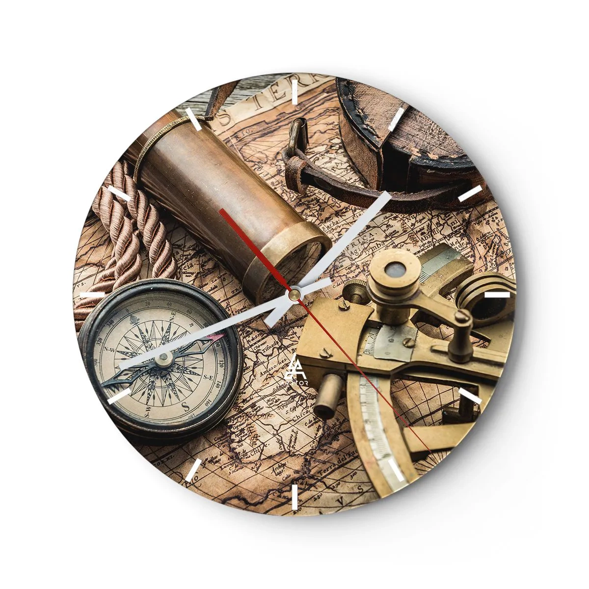 Wandklok - Klok - Zet koers - 40x40 cm