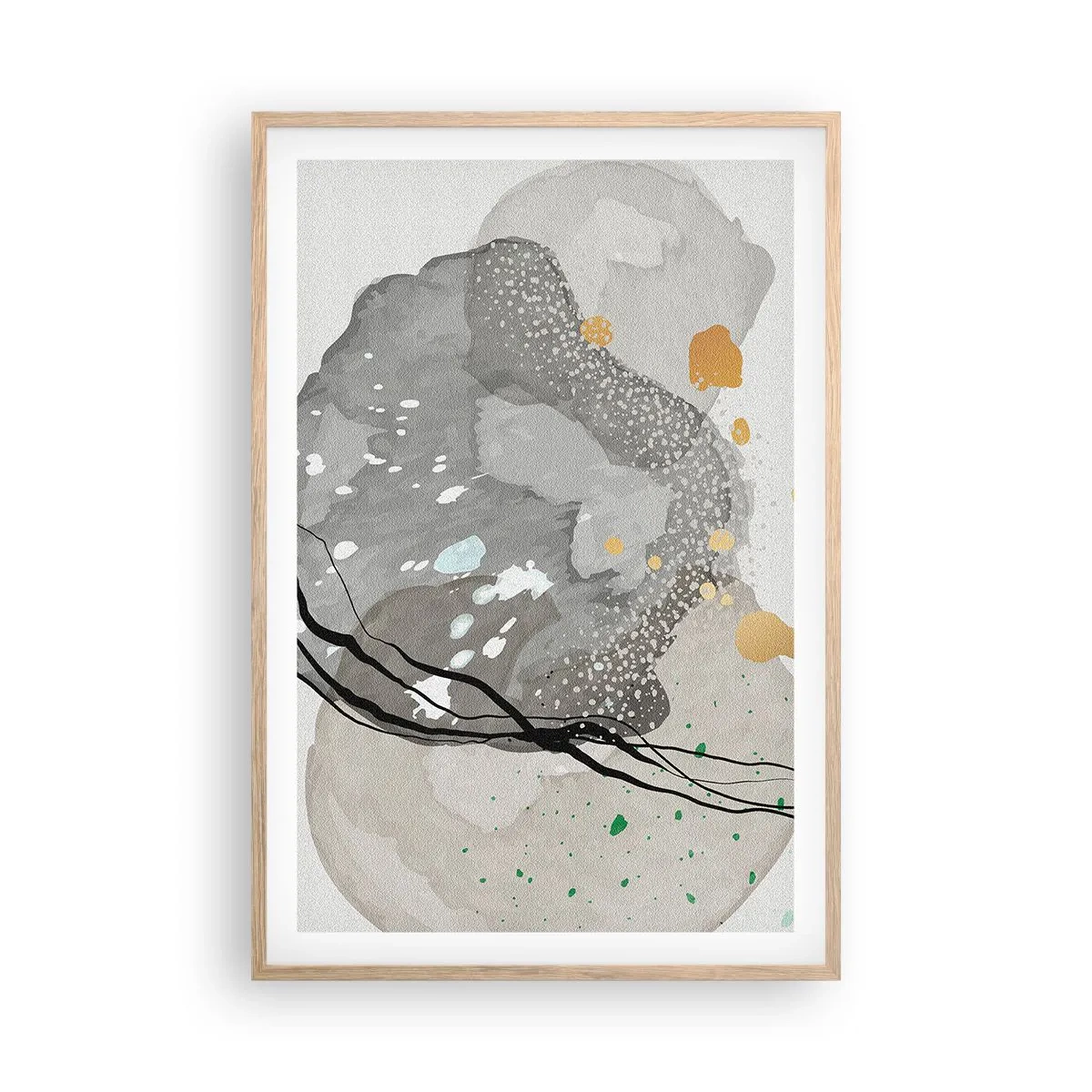 Een poster in een licht eiken lijst - Organische compositie - 61x91 cm