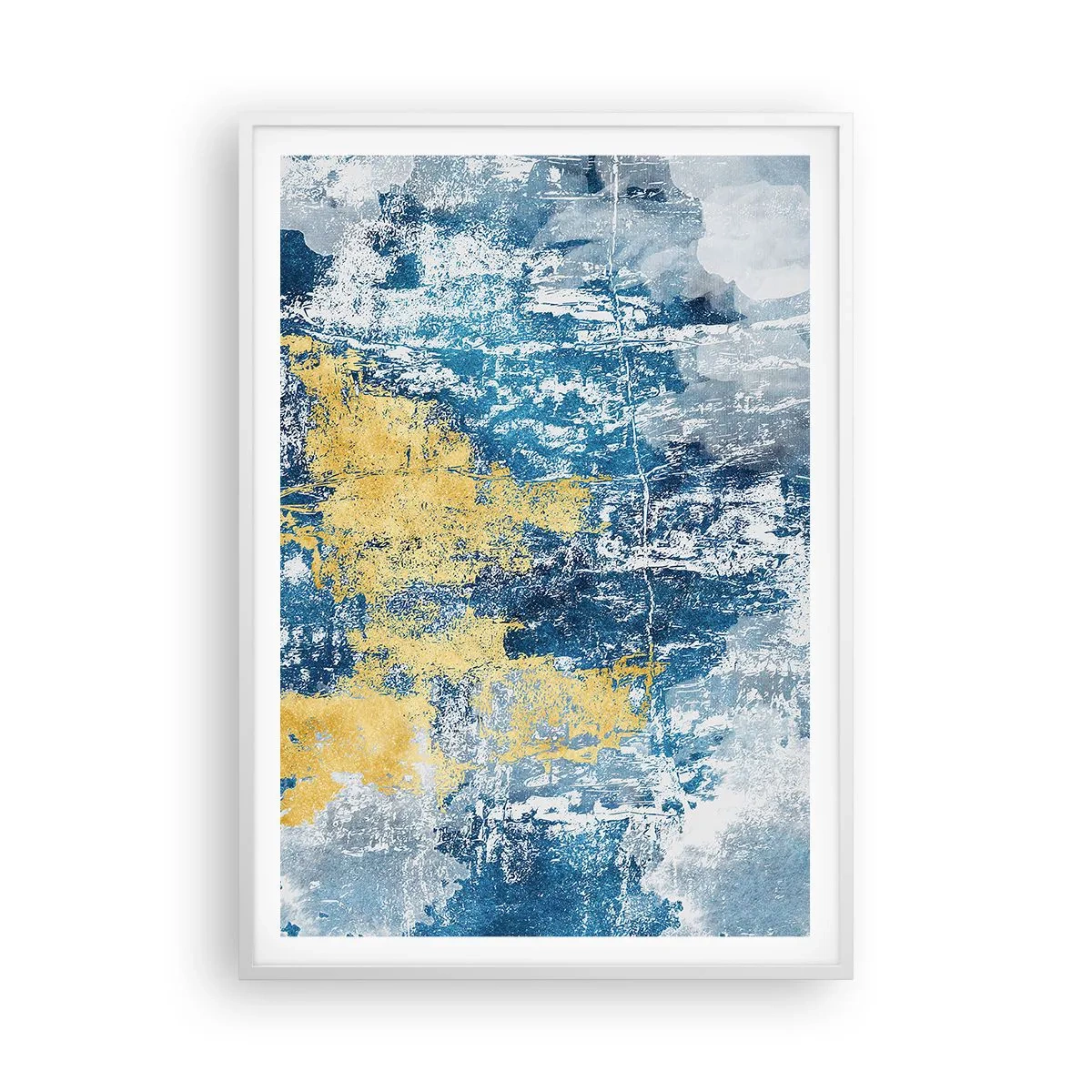 Poster in een witte lijst - Abstractie vol met weer - 70x100 cm