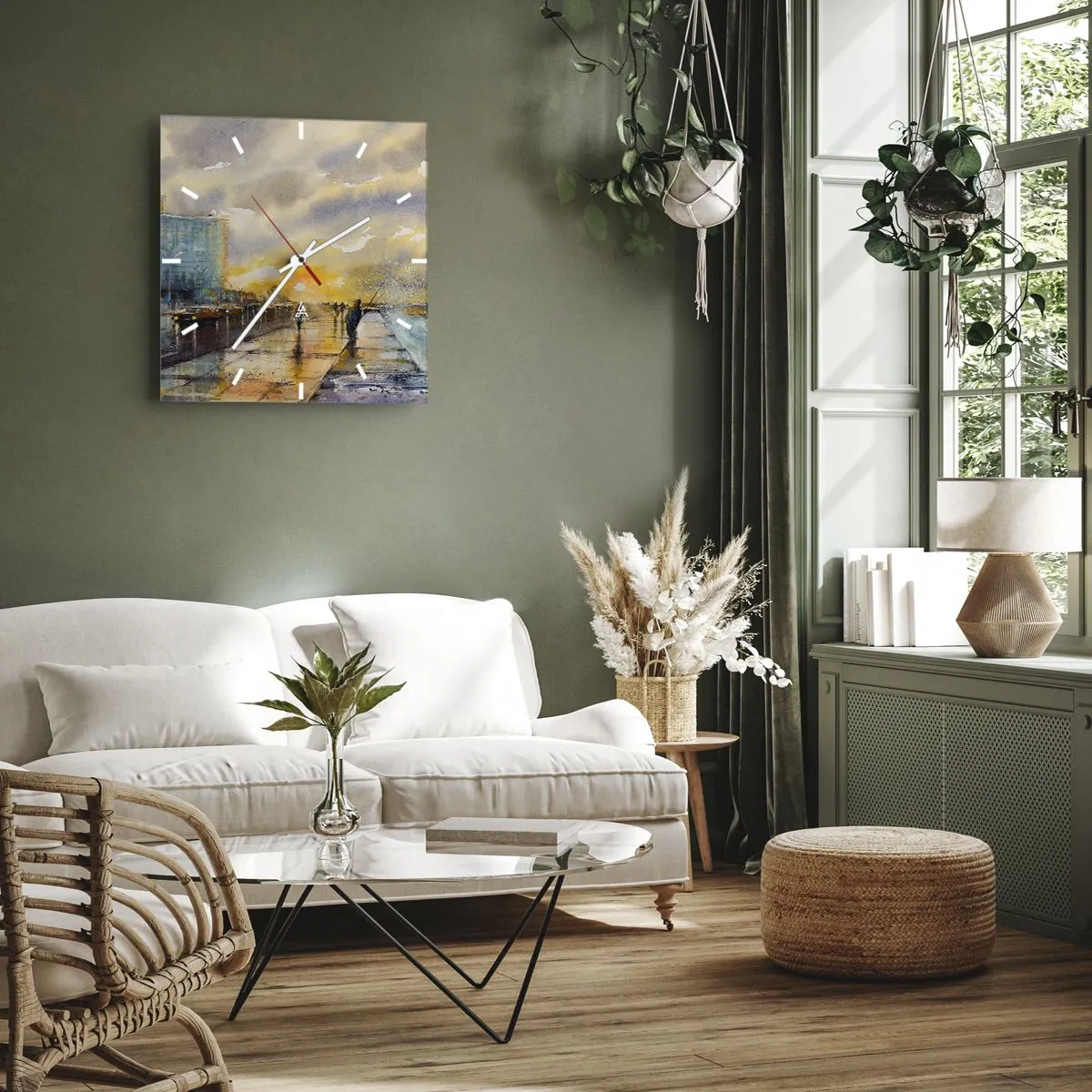 Wandklok - Klok - Het leven aan de oever - 30x30 cm