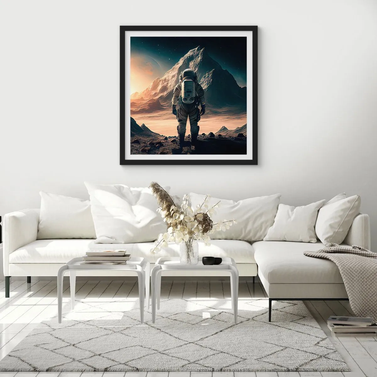 Poster in een zwarte lijst - Nieuwe uitdaging - 30x30 cm