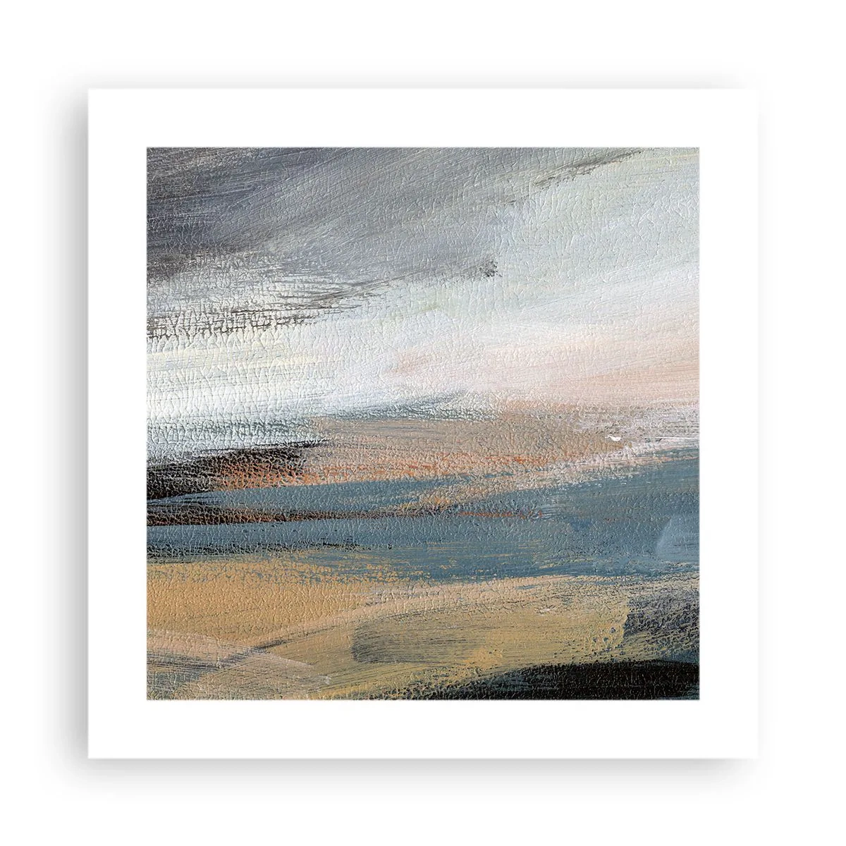Poster - Abstractie: noordelijk landschap - 40x40 cm
