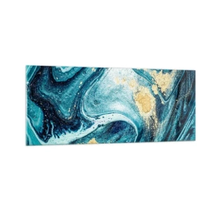 Schilderen op glas - Blauwe draaikolk - 100x40 cm