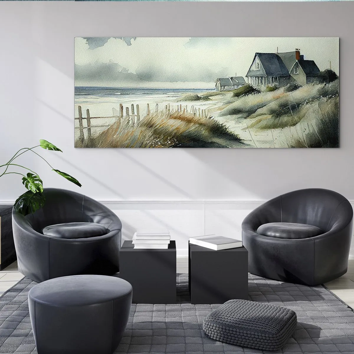 Schilderen op glas - Weg van de drukte - 100x40 cm
