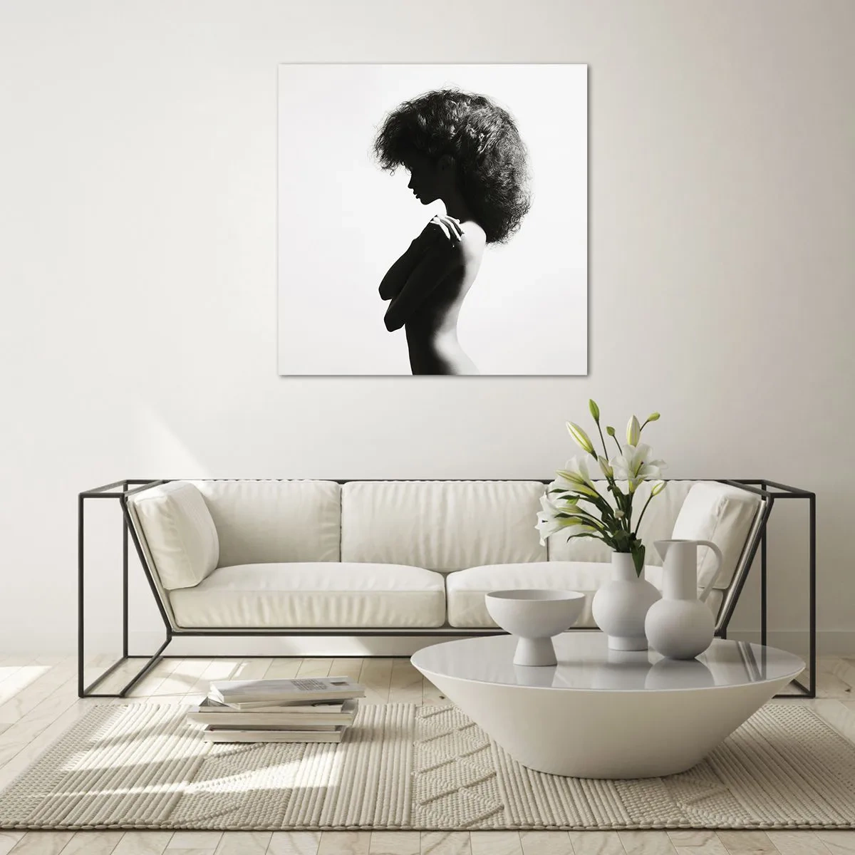 Schilderen op glas - Als een bloem op een slanke stengel - 60x60 cm