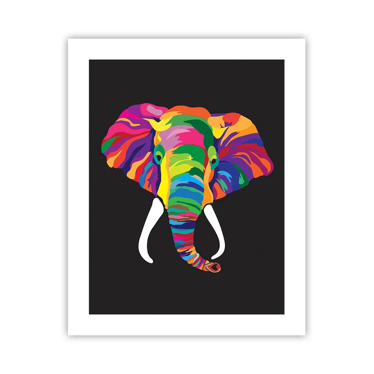 Poster - De olifant die ervan hield om in de regenboog te baden - 40x50 cm