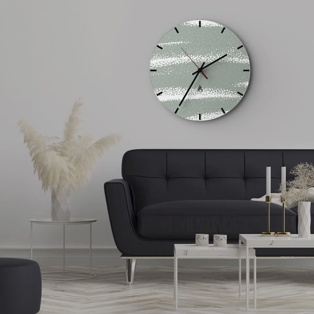 Wandklok - Klok - Abstractie in een winterklimaat - 30x30 cm