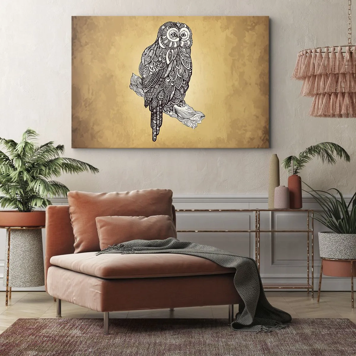 Schilderen op canvas - Ingewikkelde ornamenten van wijsheid - 120x80 cm