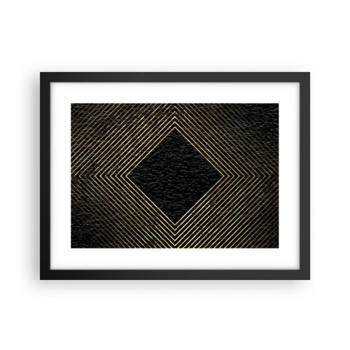 Poster in een zwarte lijst - Geometrie in glamoureuze stijl - 40x30 cm