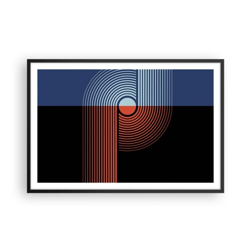 Poster in een zwarte lijst - In een geometrische omhelzing - 91x61 cm