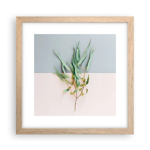 Een poster in een licht eiken lijst - Subtiliteit in pastelkleuren - 30x30 cm