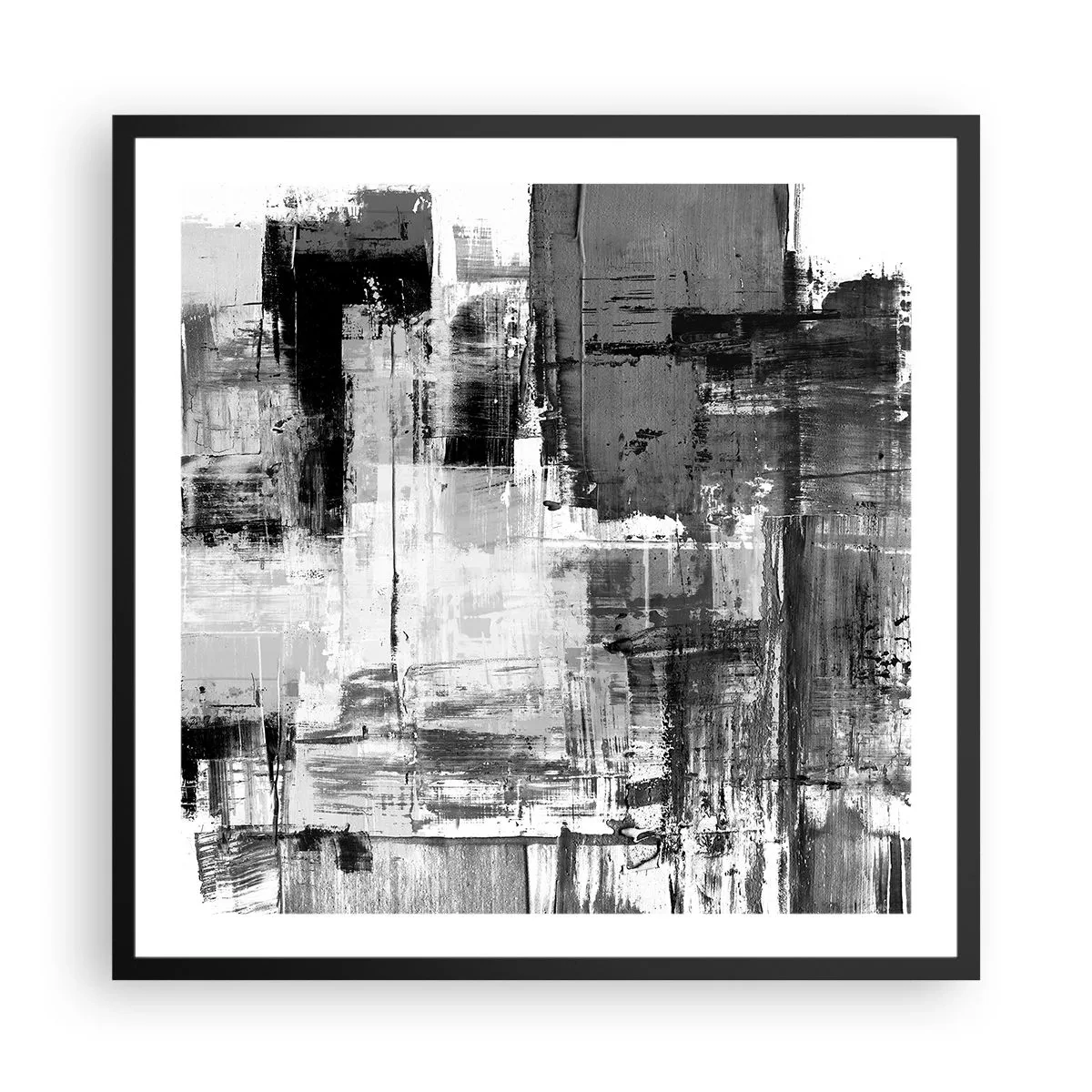 Poster in een zwarte lijst - Grijs is prachtig - 60x60 cm